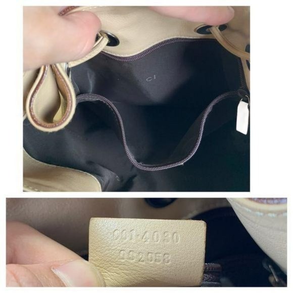 Authentic Gucci Shoulder bag Beige With Dust Leather Used GG Handbag Vintage​ - Picture 10 of 16